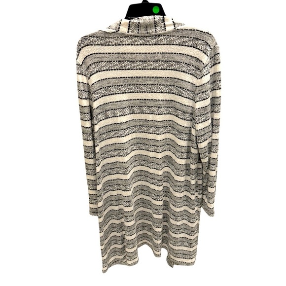 Lane Bryant Women's Striped Long Duster Open Front Cardigan Gray 18/20 - Picture 2 of 3